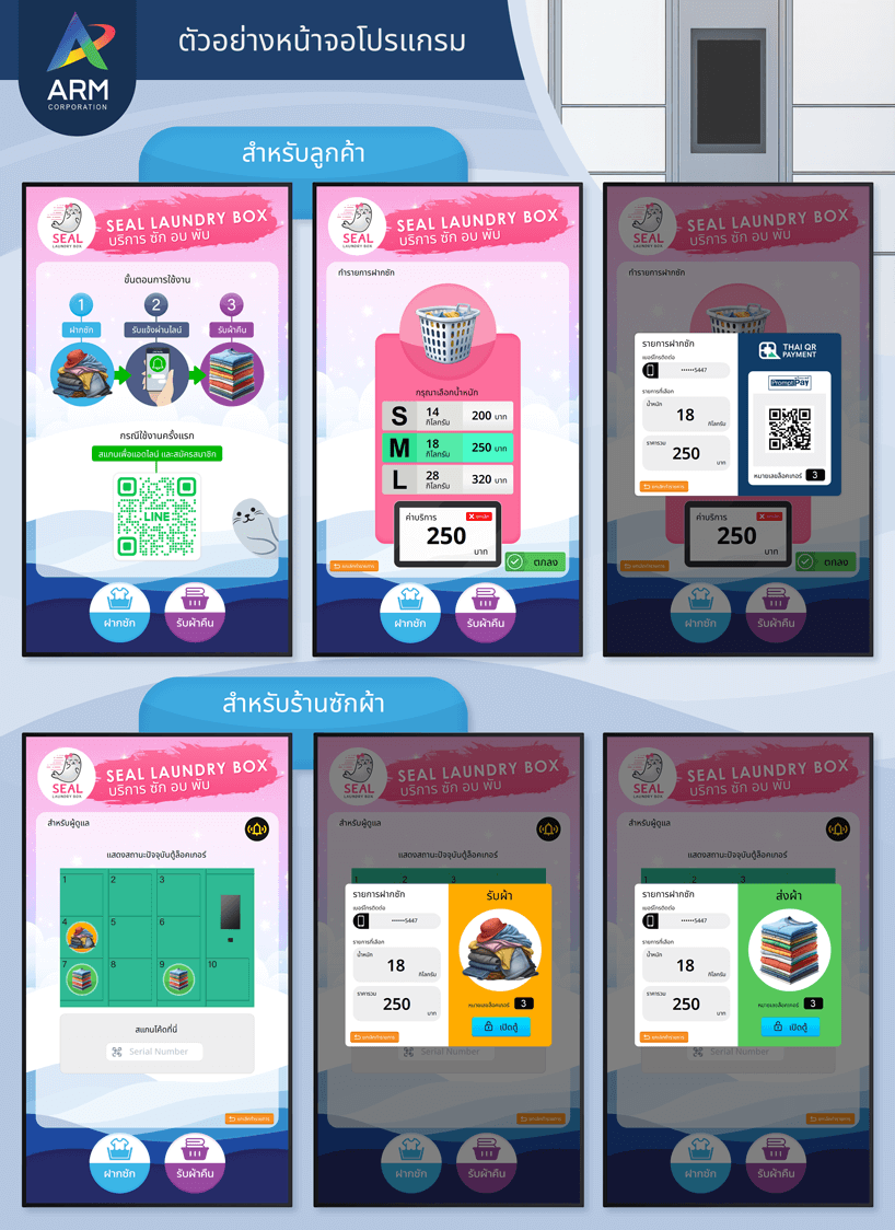 Smart Locker Laundry Box ล็อกเกอร์อัจฉริยะสำหรับรับฝากซักผ้า