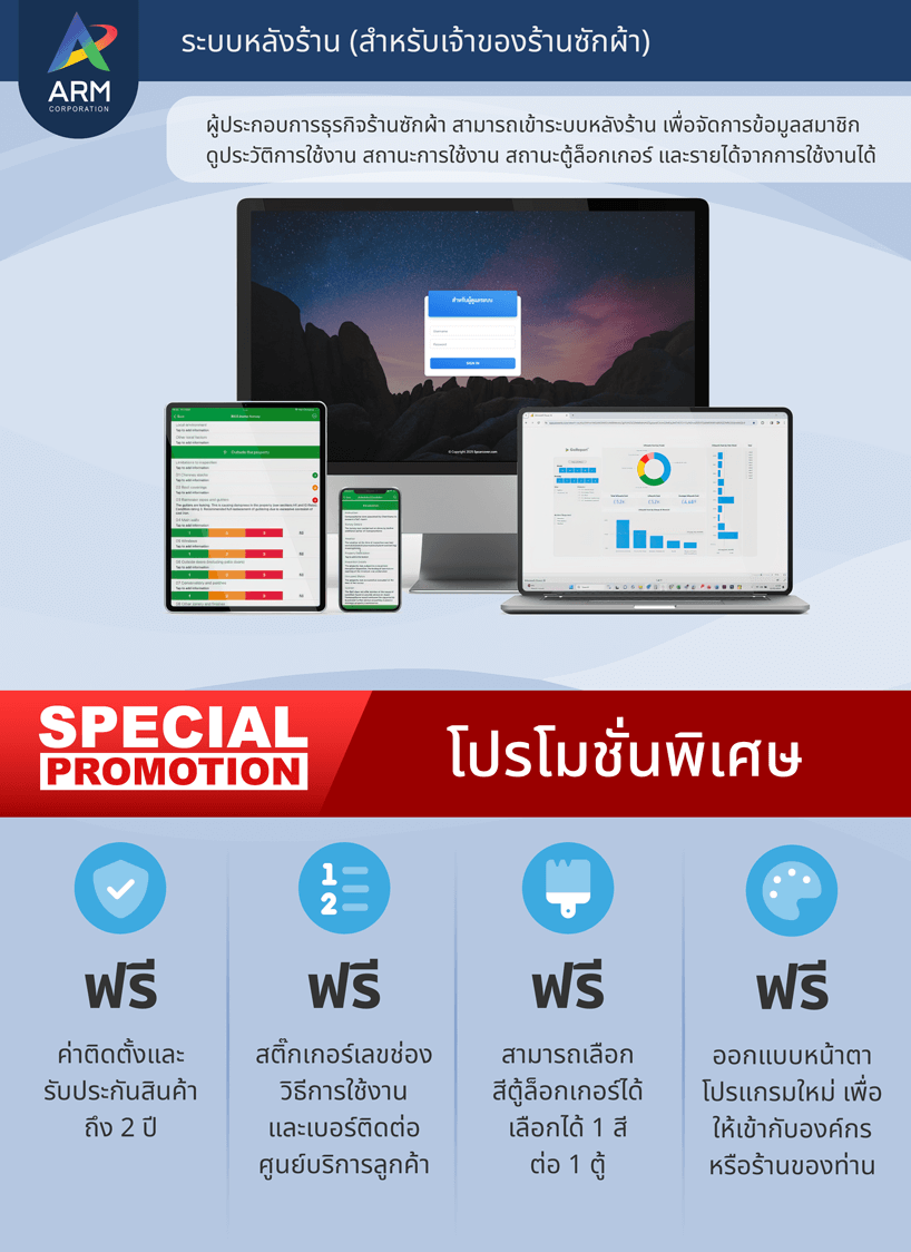 Smart Locker Laundry Box ล็อกเกอร์อัจฉริยะสำหรับรับฝากซักผ้า